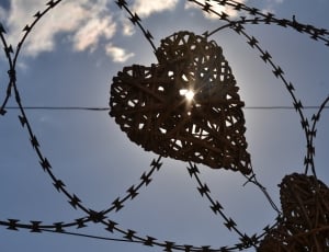 brown heart wire outdoor ornament thumbnail