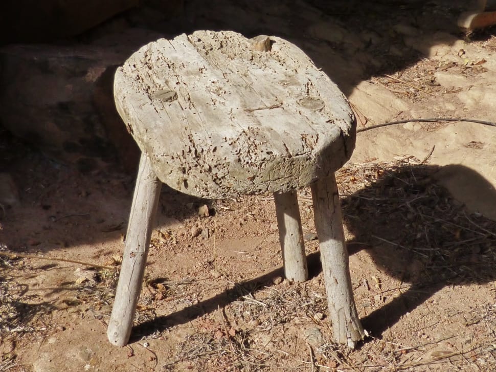 beige wooden stool preview