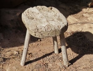 beige wooden stool thumbnail