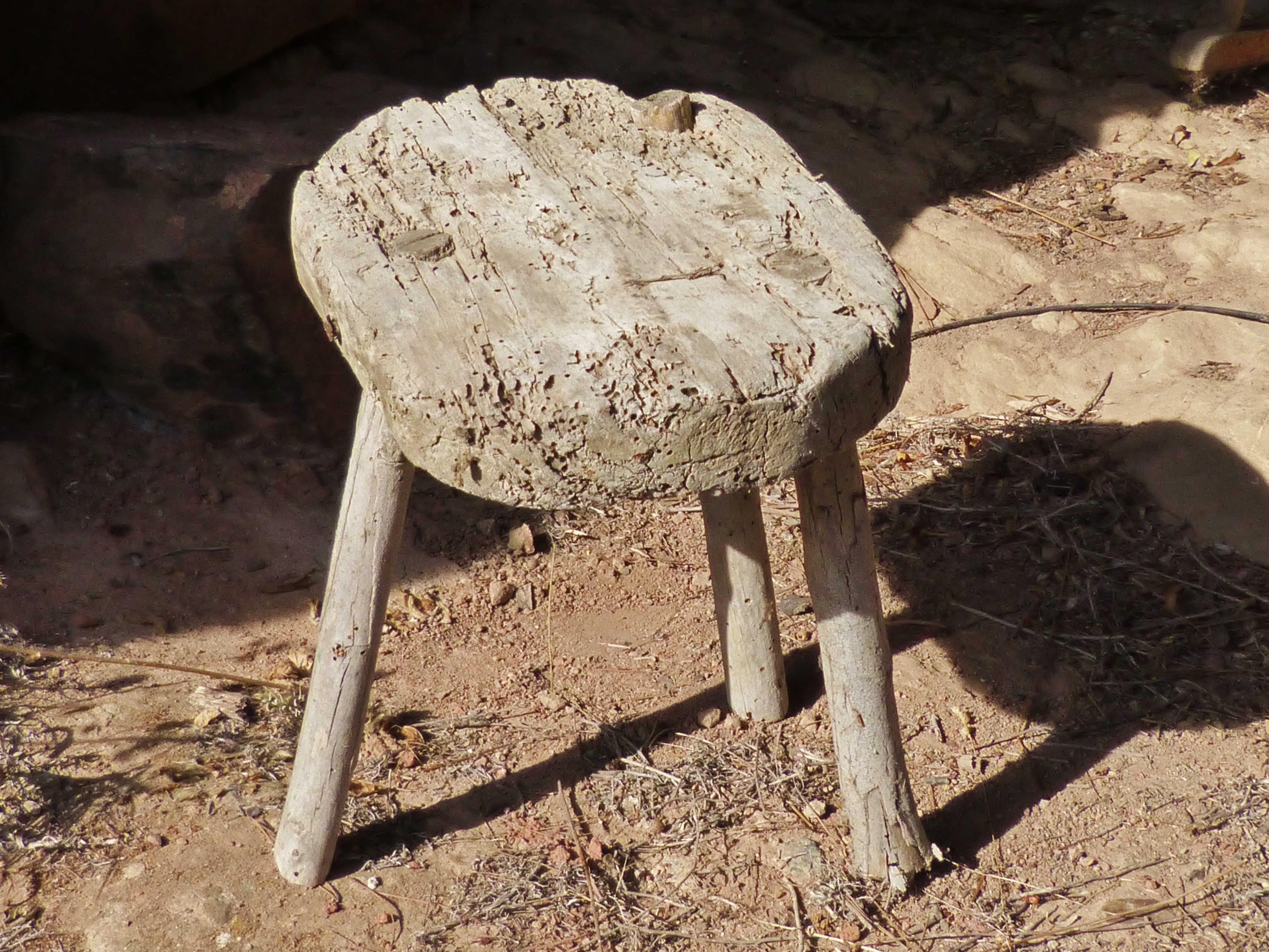 beige wooden stool