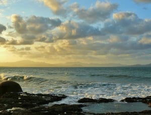 photograph of beach at sunset thumbnail