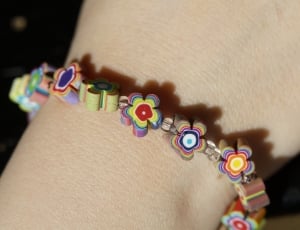 Floral, Colorful, Bracelet, Flowers, human body part, human hand thumbnail