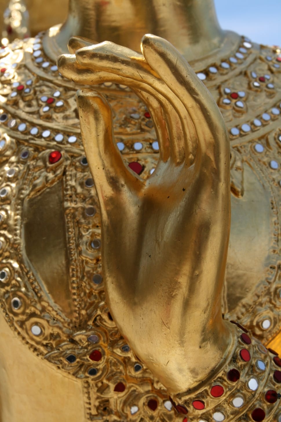 Hand, Thumb, Sculpture, Gold, Pray, gold colored, gold preview