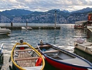 Boats, Malcesine, Garda, Port, mountain, nautical vessel thumbnail