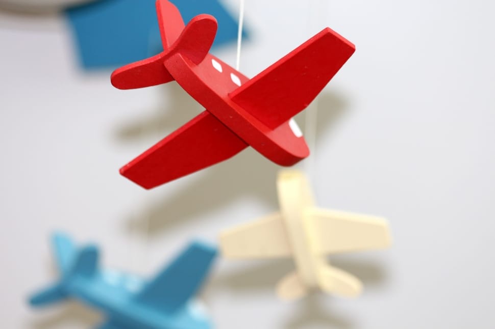 red wooden airplane toy preview