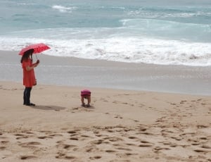 2 persons on beach during daytime photograph thumbnail