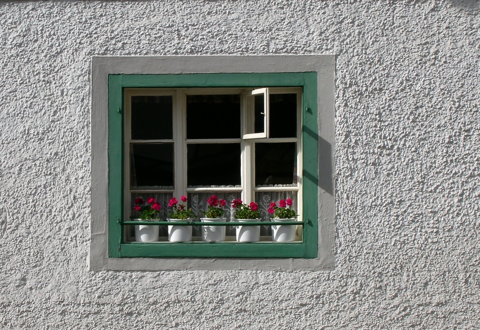 white and green window panel