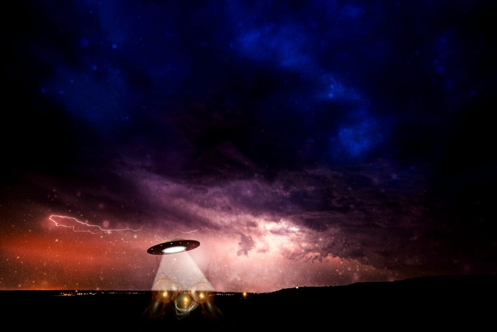 Ufo, Science Fiction, Futuristic, Alien, night, cloud - sky preview