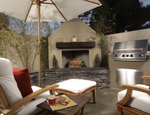 fireplace, range hood patio chair and parasol thumbnail