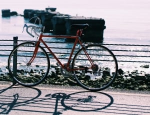 road bicycle beside sea thumbnail