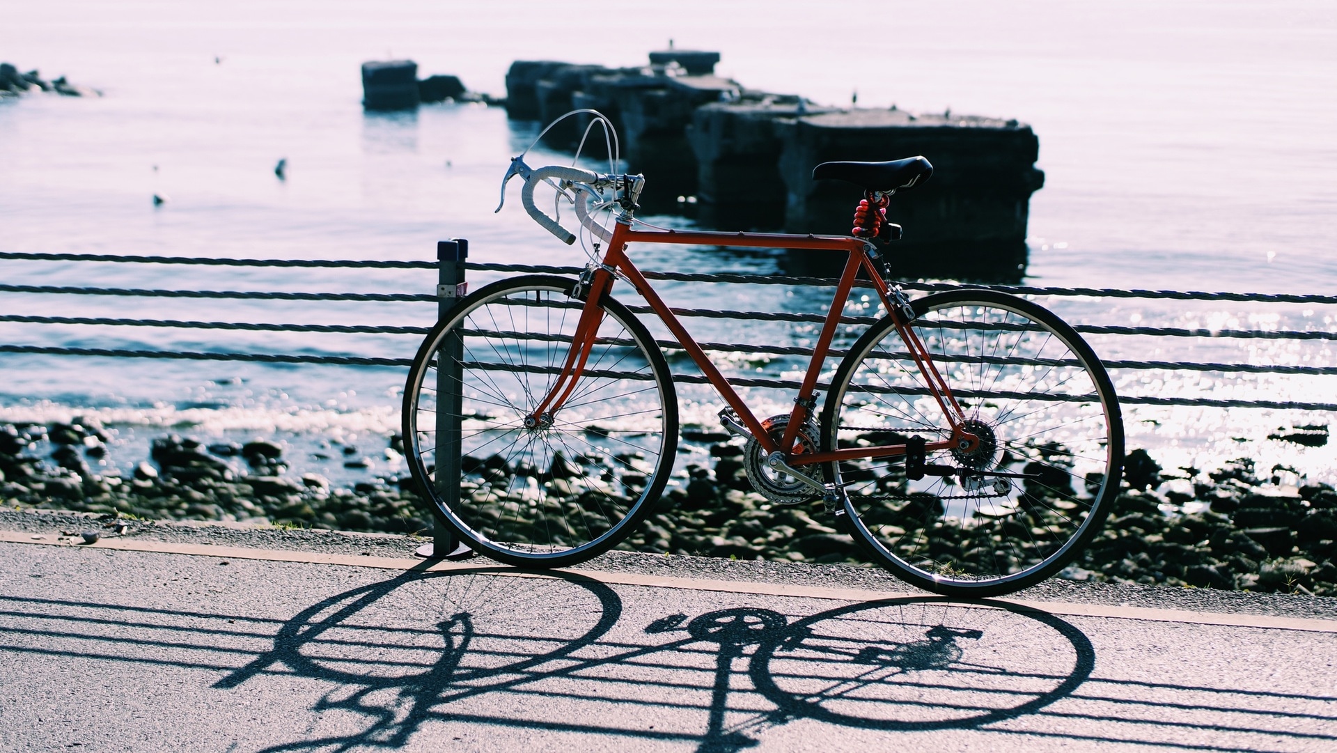 road bicycle beside sea