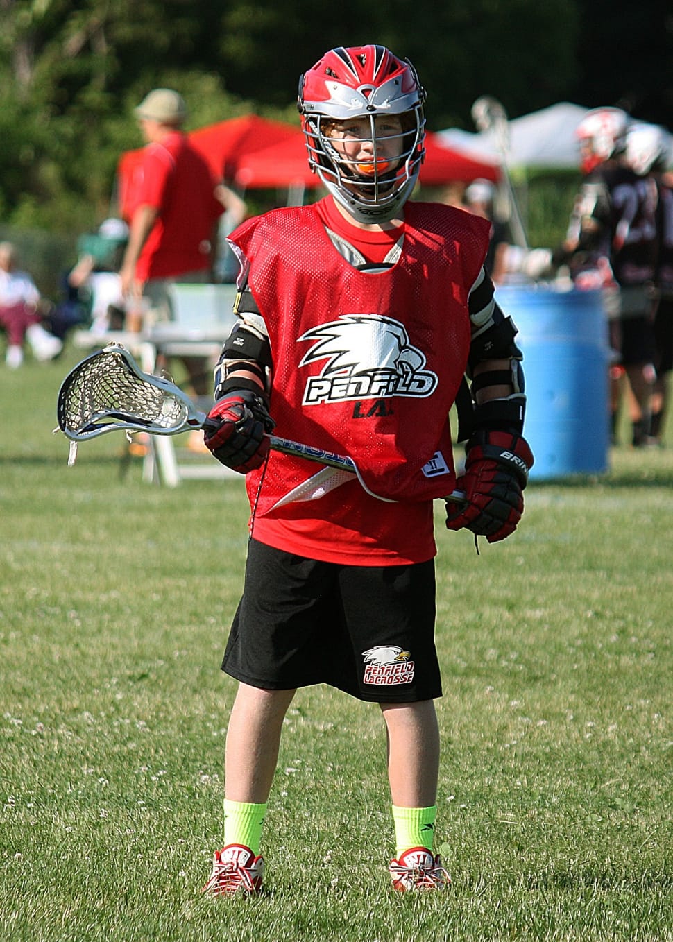 Boy, Player, Lacrosse, Waiting, Game, sport, front view preview