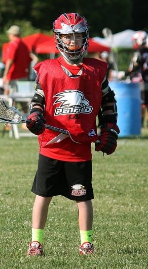 Boy, Player, Lacrosse, Waiting, Game, sport, front view thumbnail