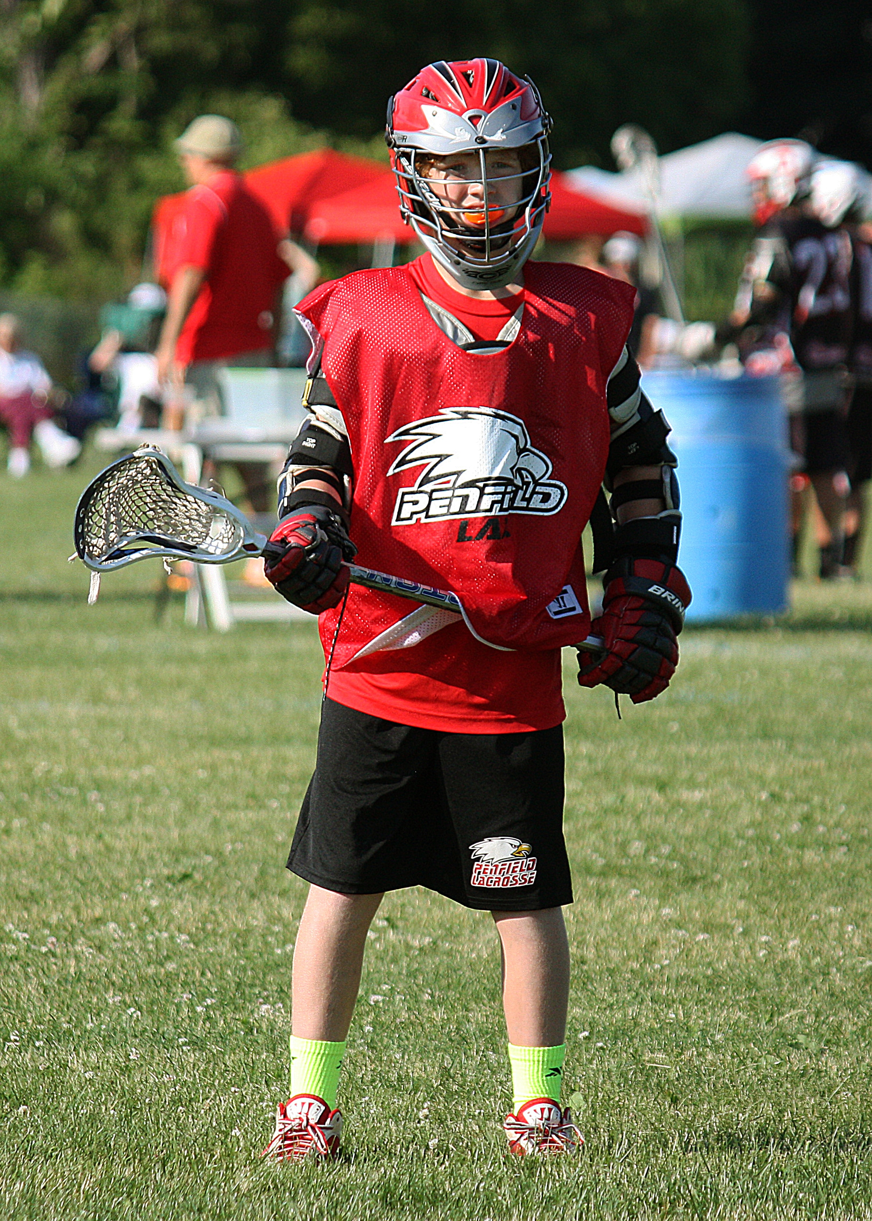 Boy, Player, Lacrosse, Waiting, Game, sport, front view