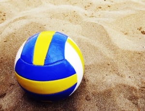 yellow blue and white volleyball thumbnail