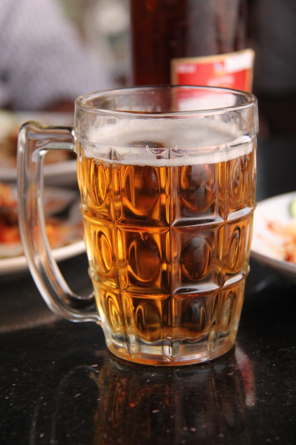 clear cut glass filled beer mug preview