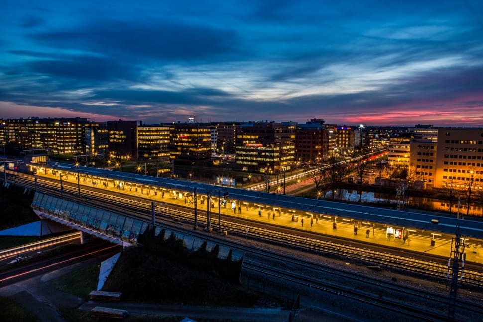 Sunset, Train, Amsterdam, Equinox, illuminated, architecture preview