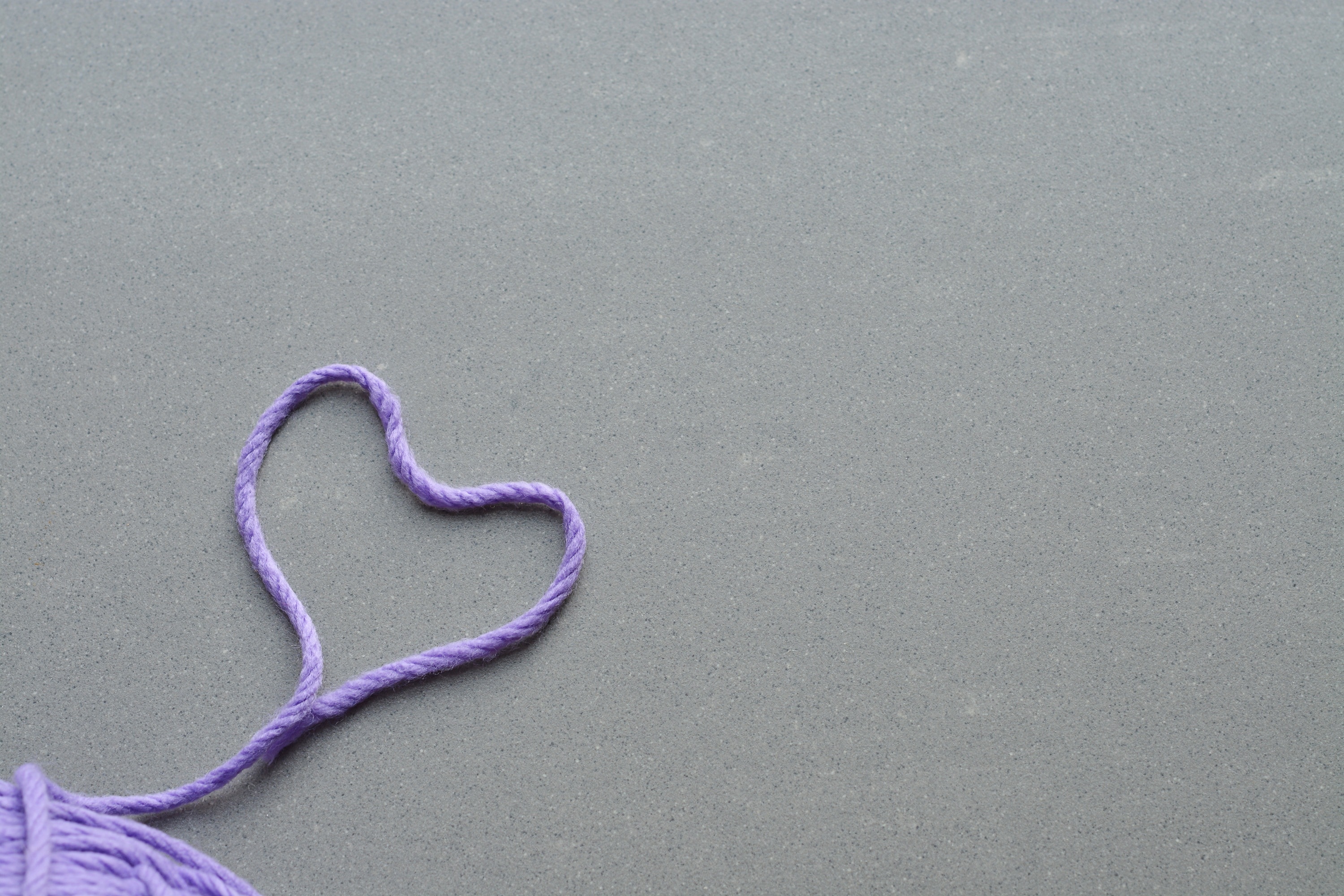purple rope shaped in heart