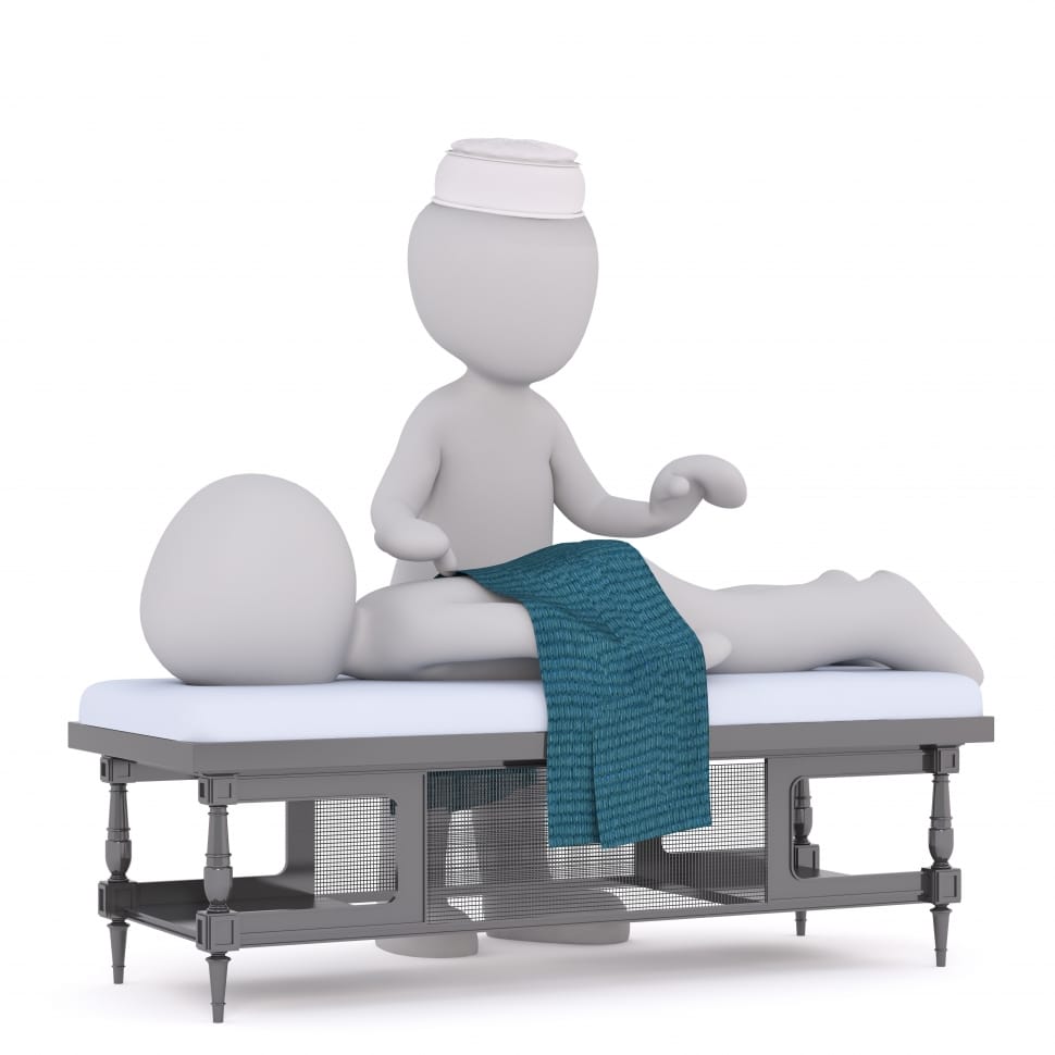 person massaging man's back 3d illustration preview
