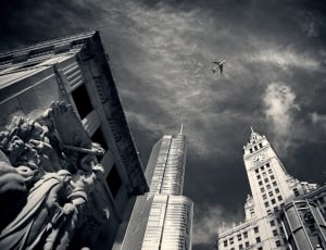 grayscale photo of high rise building thumbnail