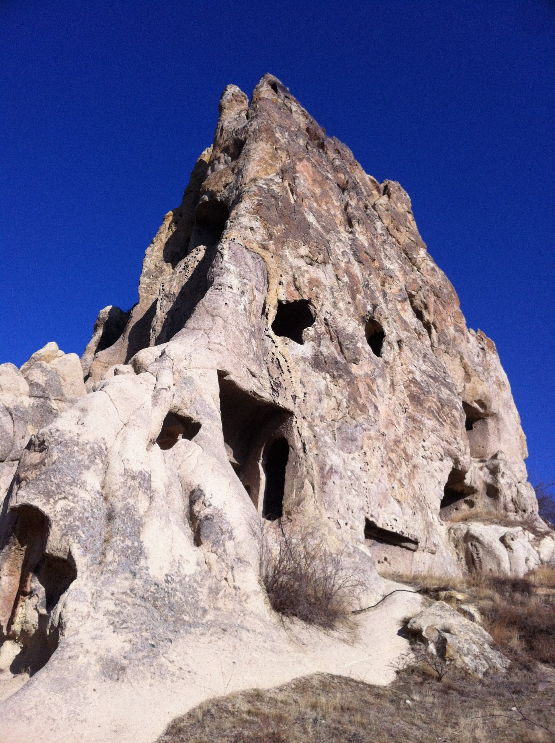 Rock, Cave, Turkey, Cappadocia, rock - object, low angle view
