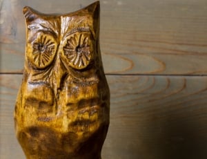 brown wooden owl cutout decor thumbnail