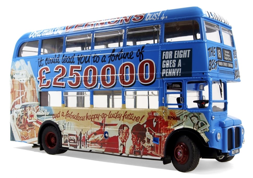 blue double decker bus preview