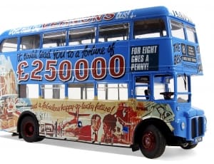 blue double decker bus thumbnail