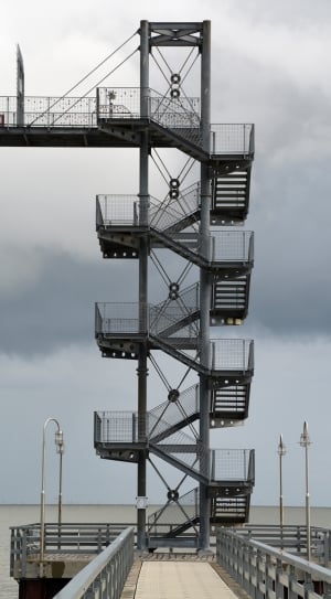 gray steel outdoor spiral staircase thumbnail