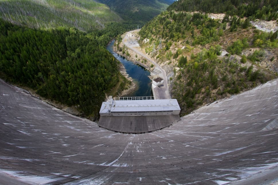 Top View of Concrete Dam during Daytime preview
