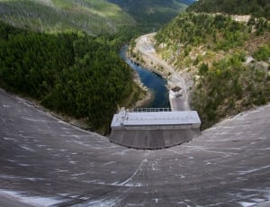 Top View of Concrete Dam during Daytime thumbnail