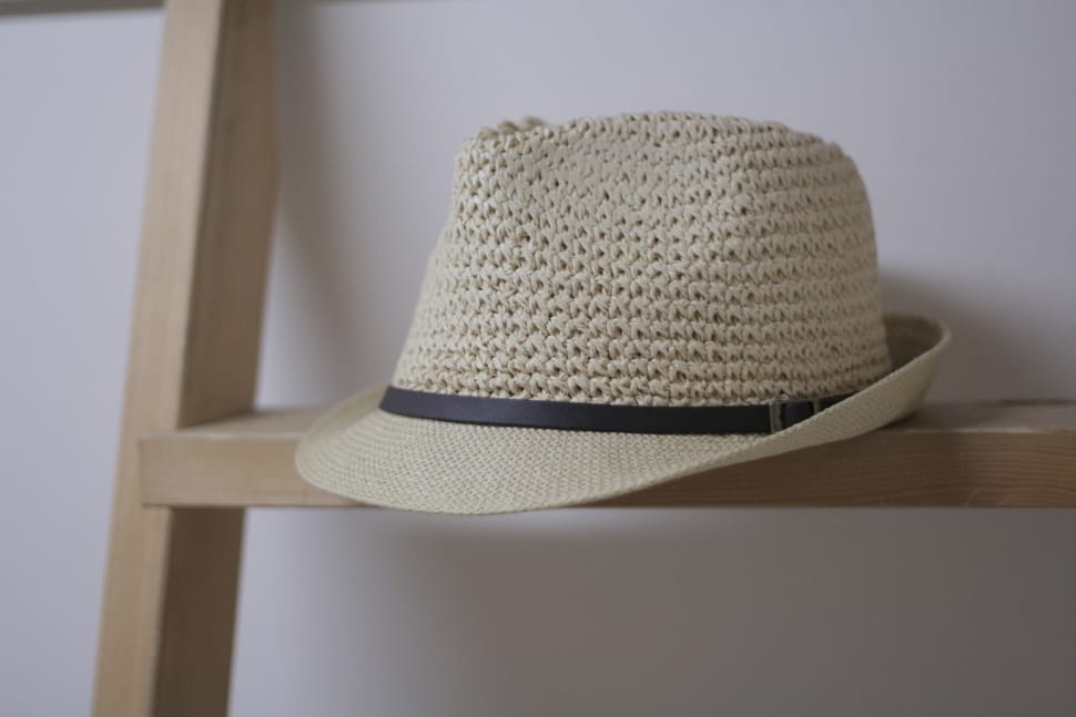 beige and brown fedora hat preview