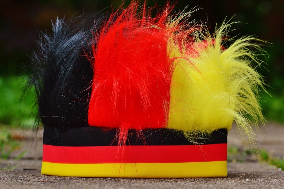 red yellow and black striped fur headband preview