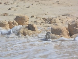 Devastation, Beach, Waves, Sand Castle, sea, rock - object thumbnail