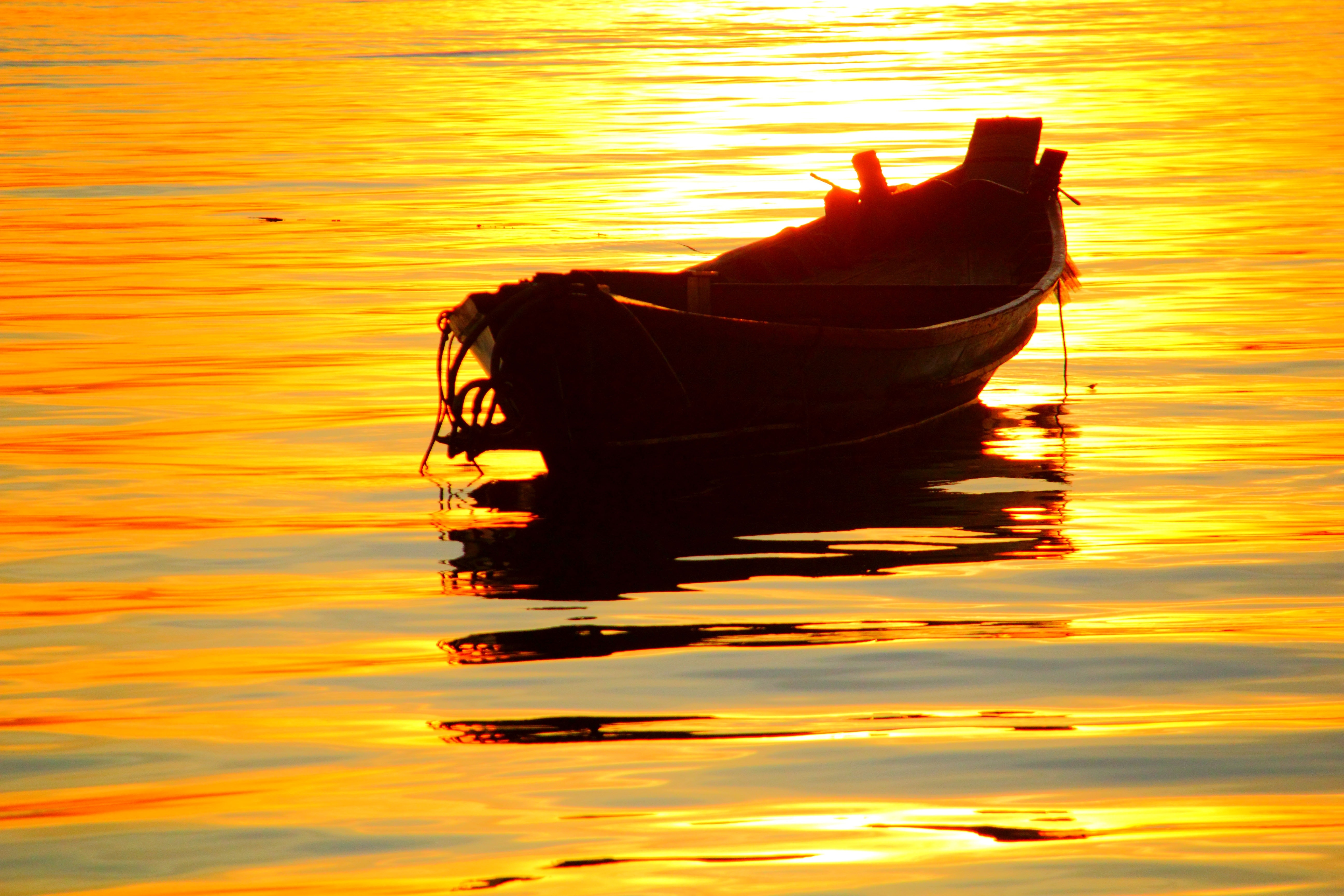 Water, Boat, Sunny, Summer, Sea, Yellow, sea, sunset