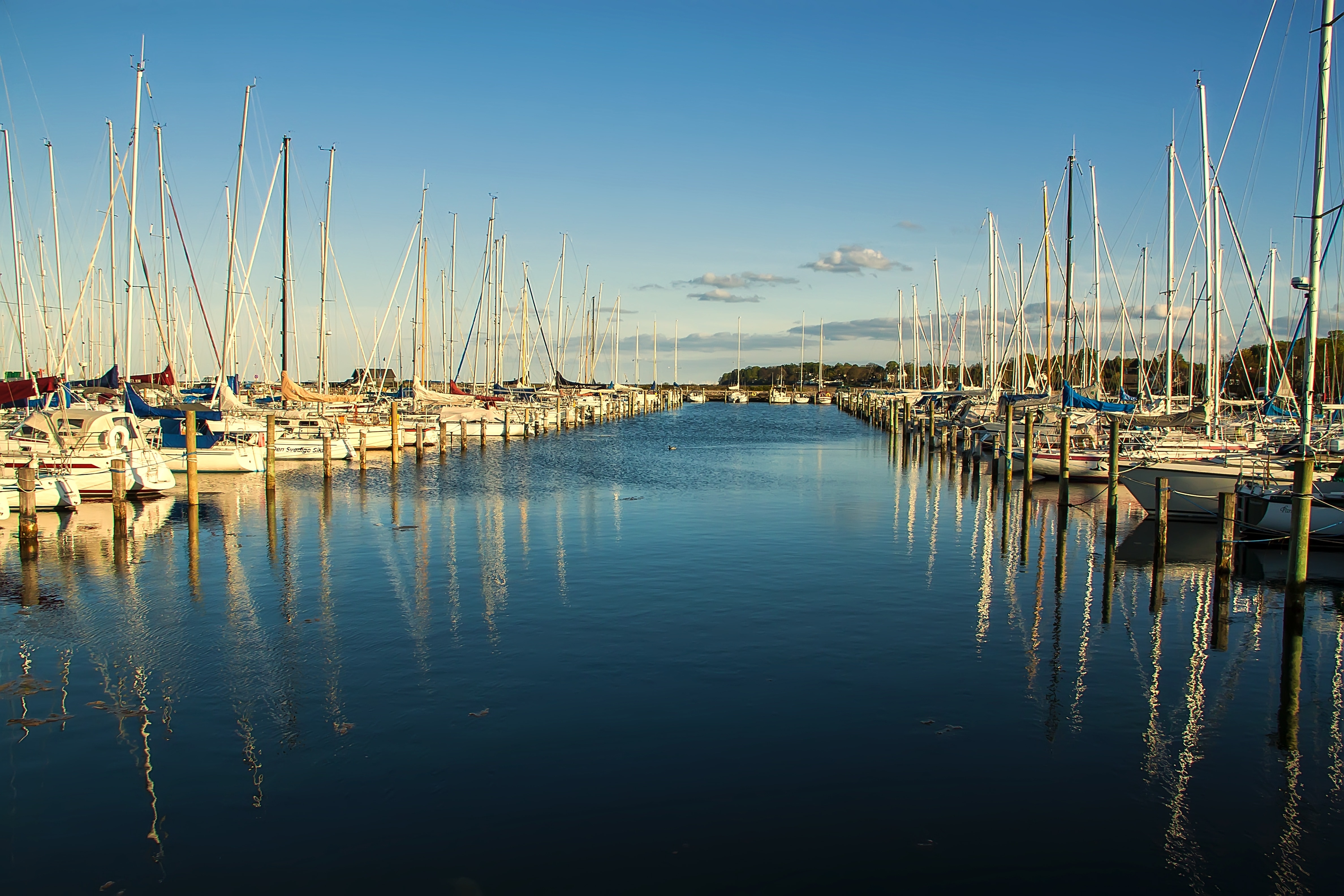 Port, Yacht, Sailboat, reflection, water