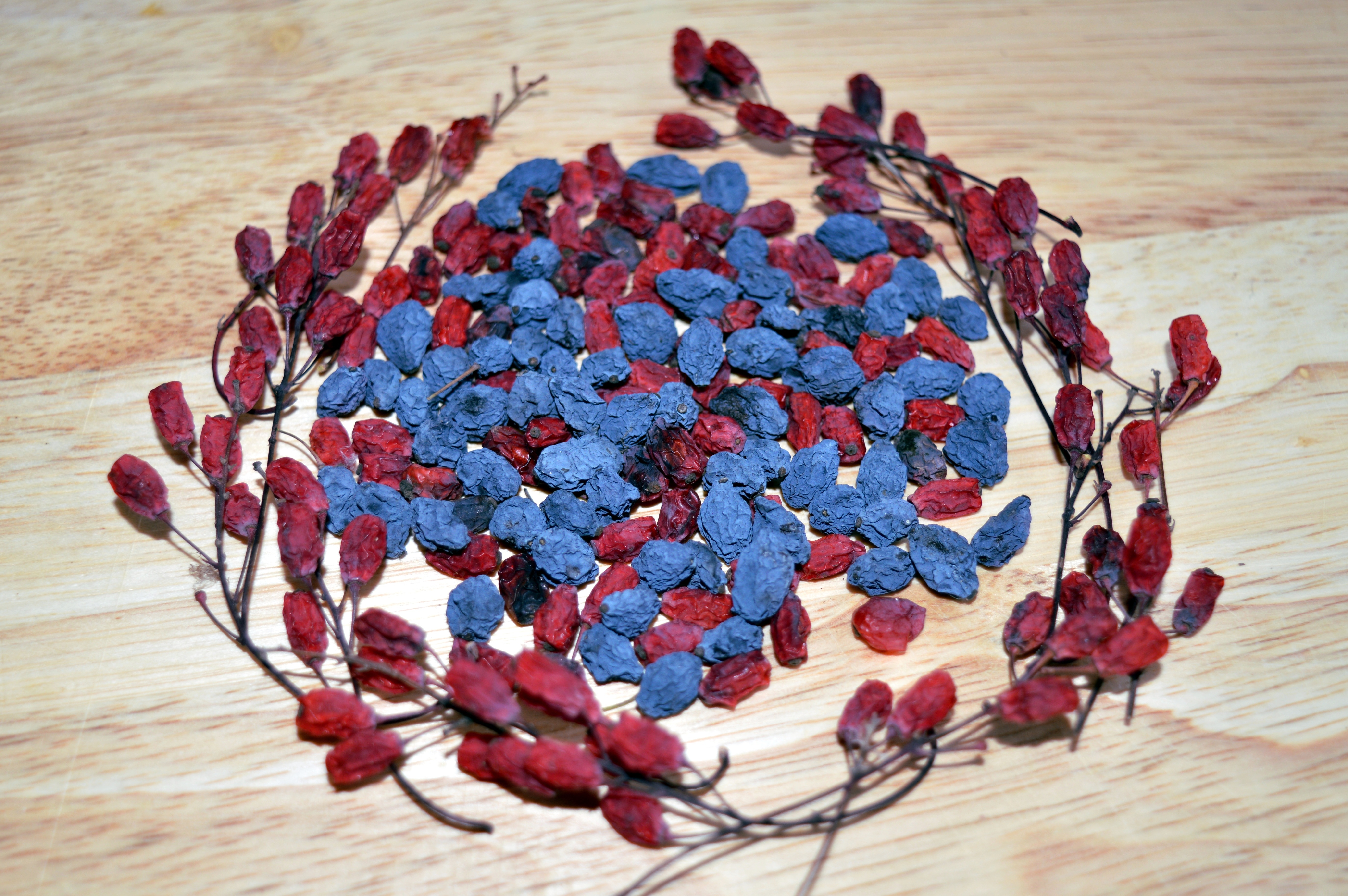 blue and red floral decor