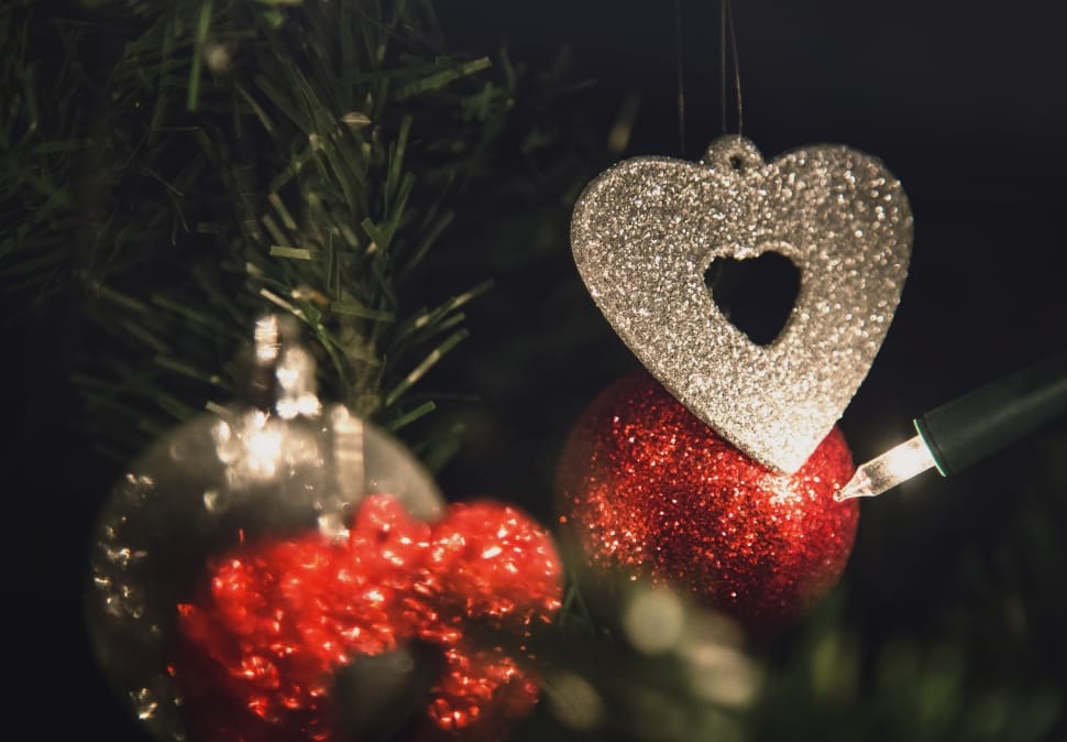 grey heart hanging ornament preview