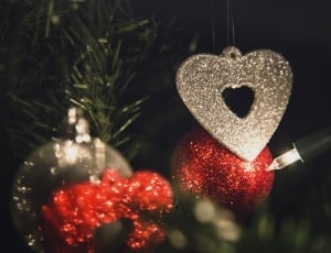 grey heart hanging ornament thumbnail
