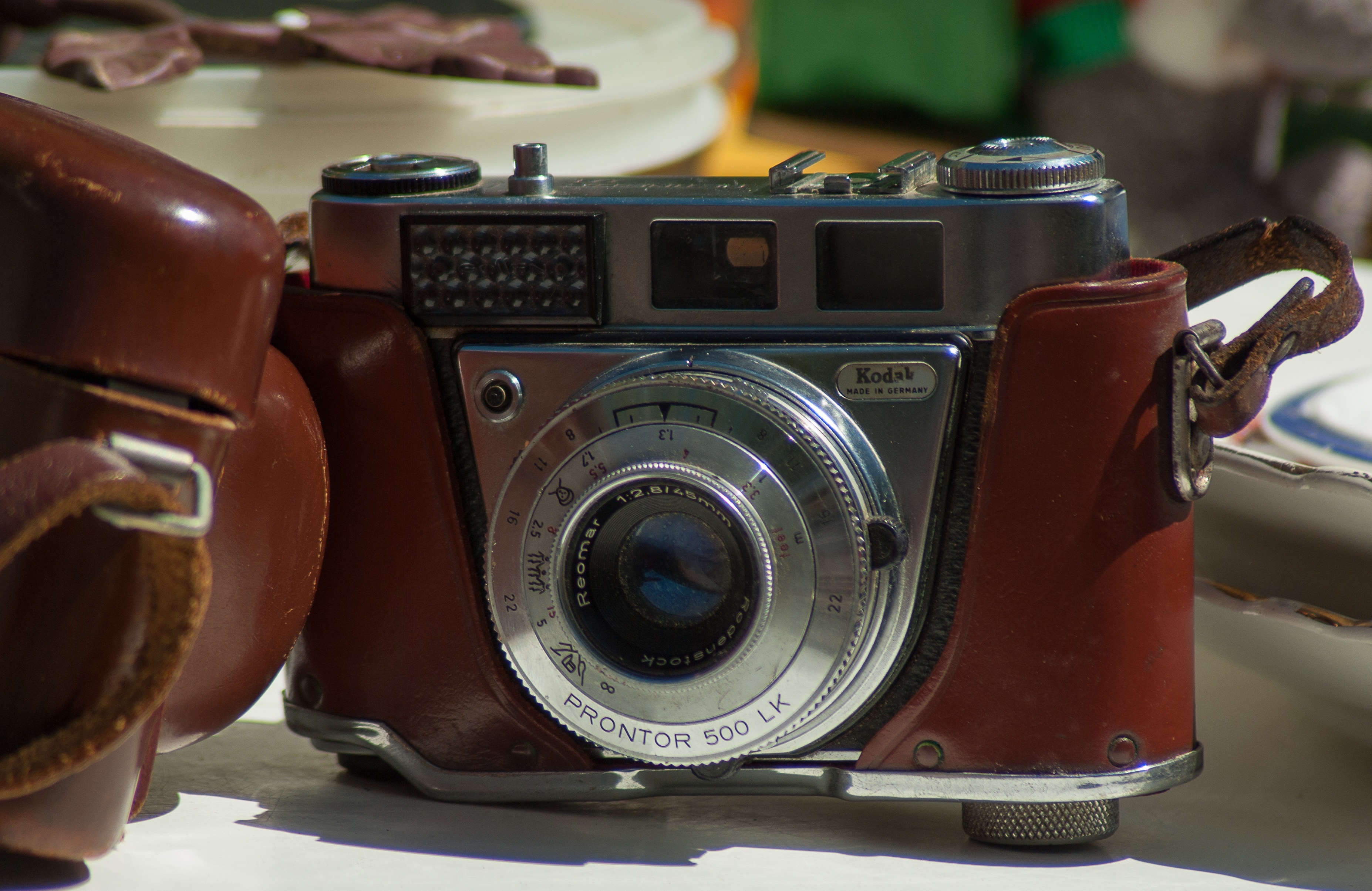 silver and brown film camera