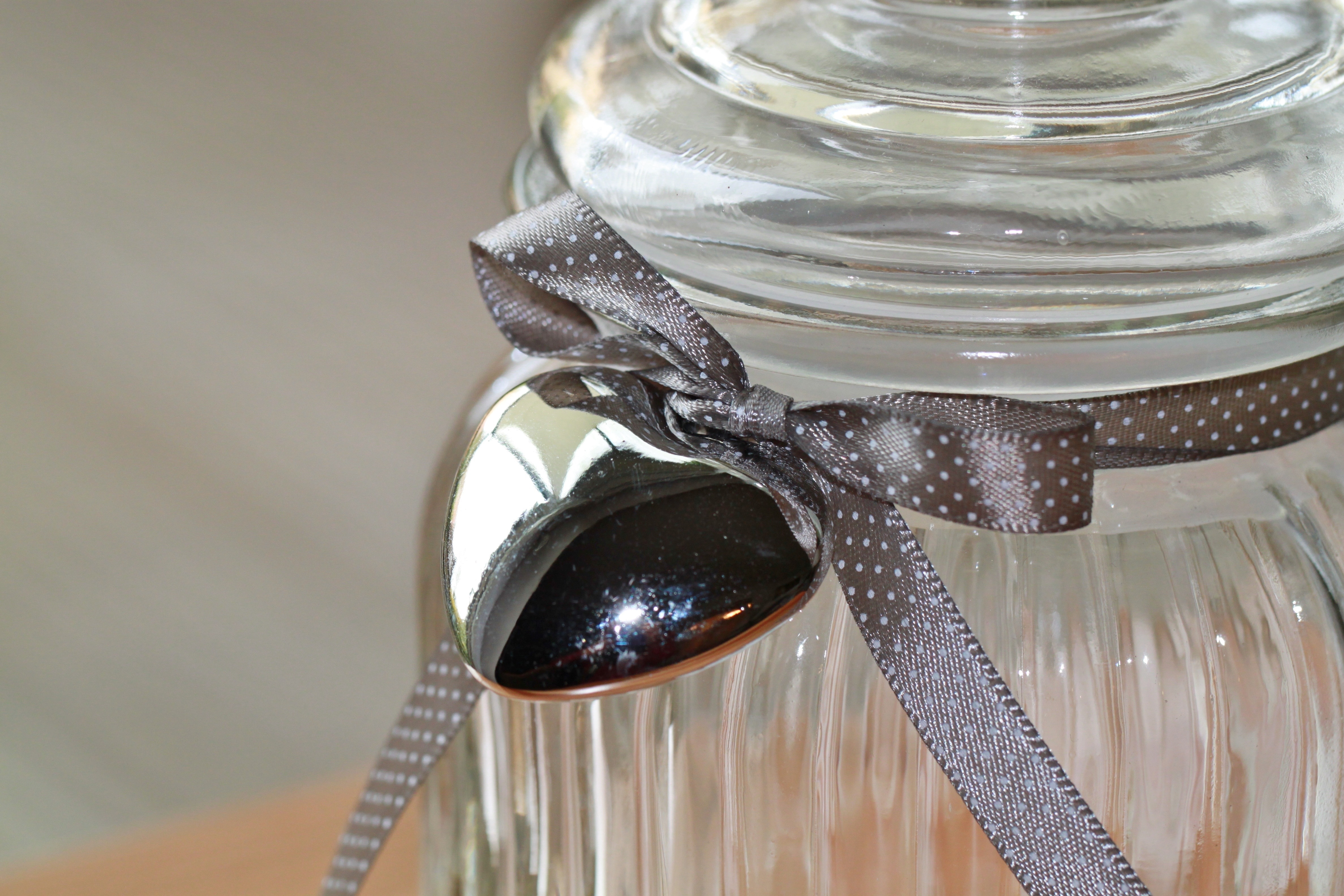 clear cutout glass jar