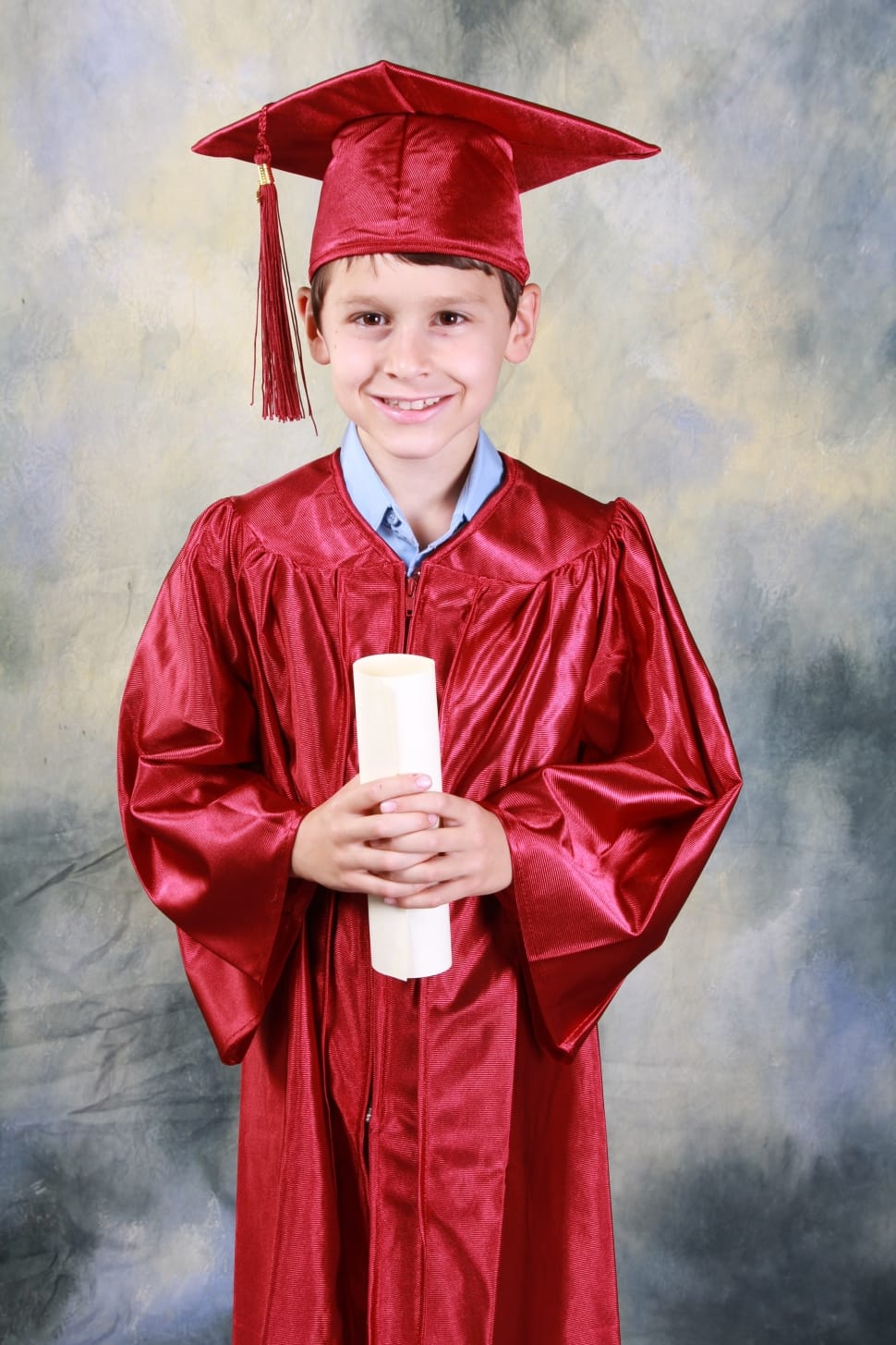 boy's red academic dress preview