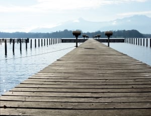 body of water and brown wooden dock thumbnail