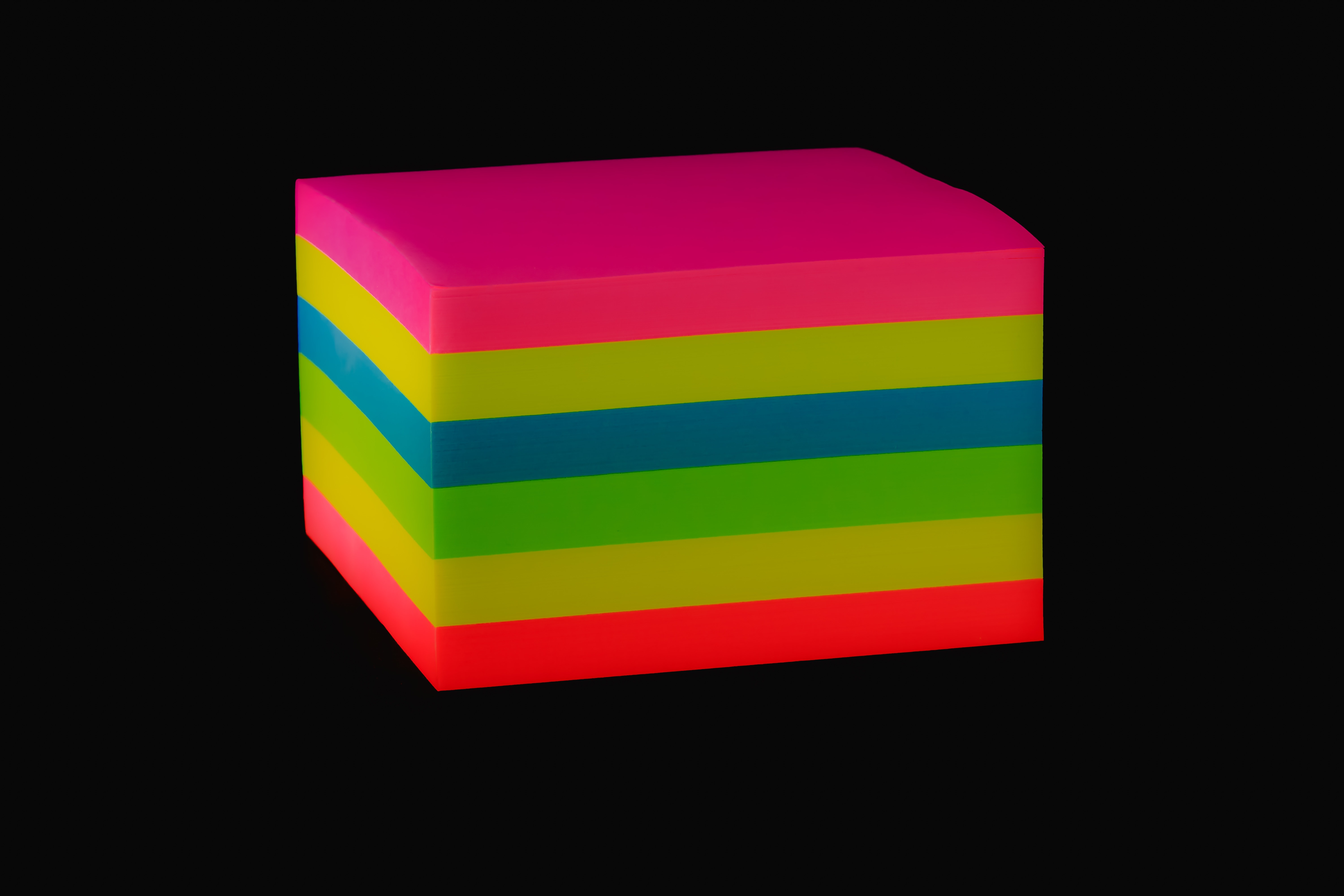 pink green blue yellow and red cube illustration