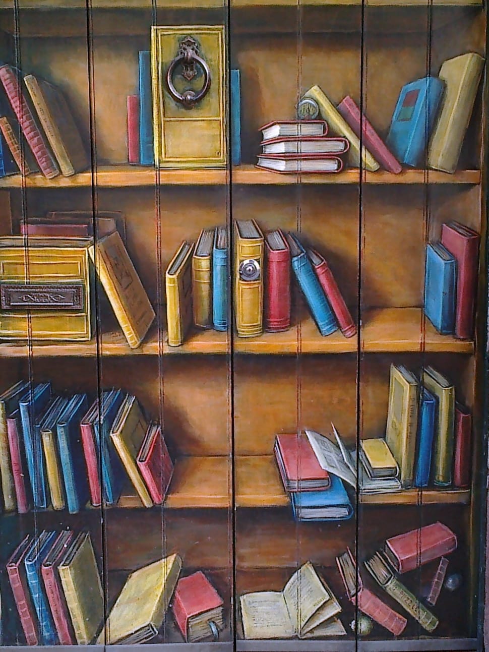 Books On Shelf Painting Free Image Peakpx