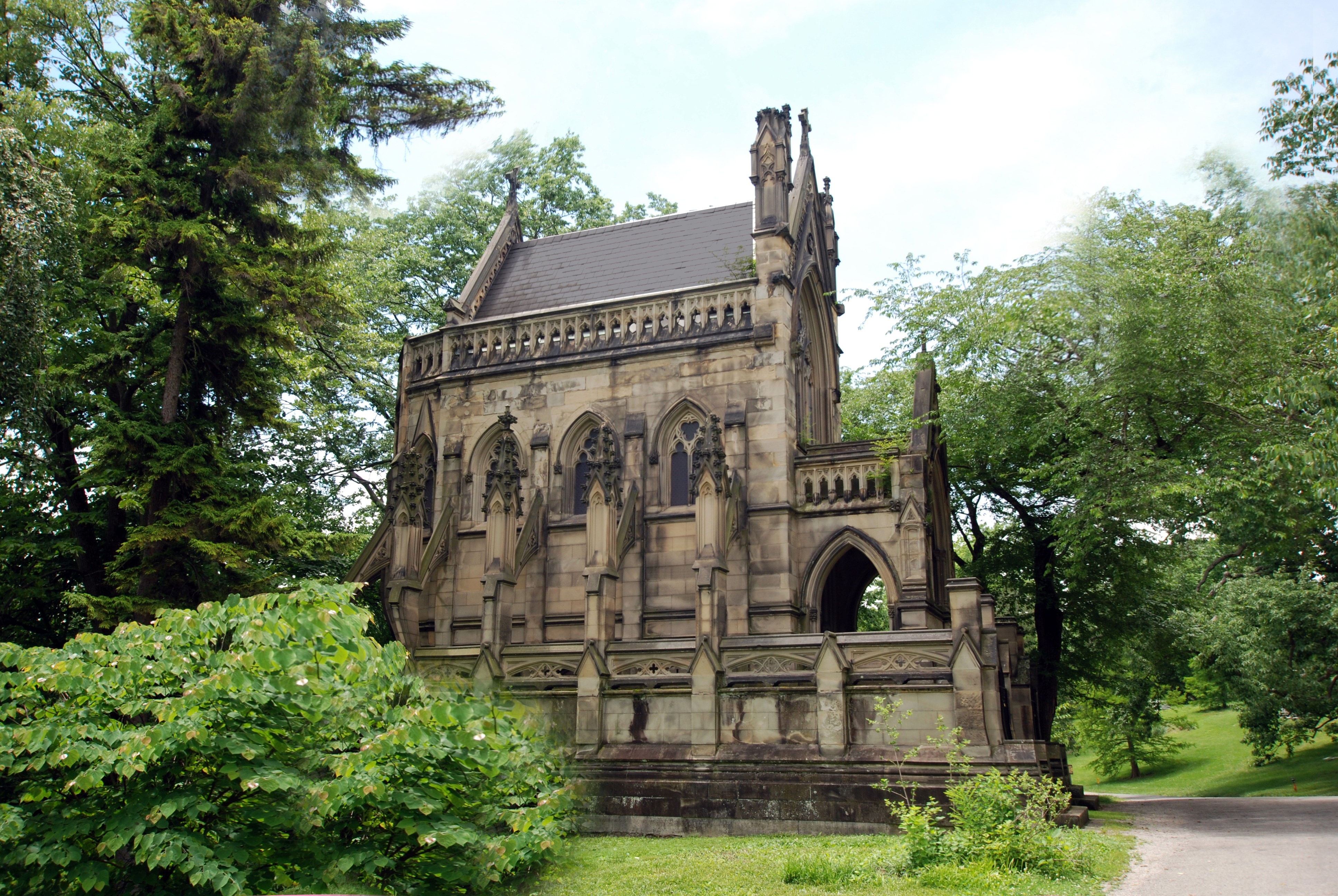 Structure, Dexter Mausoleum, Cemetery, tree, history