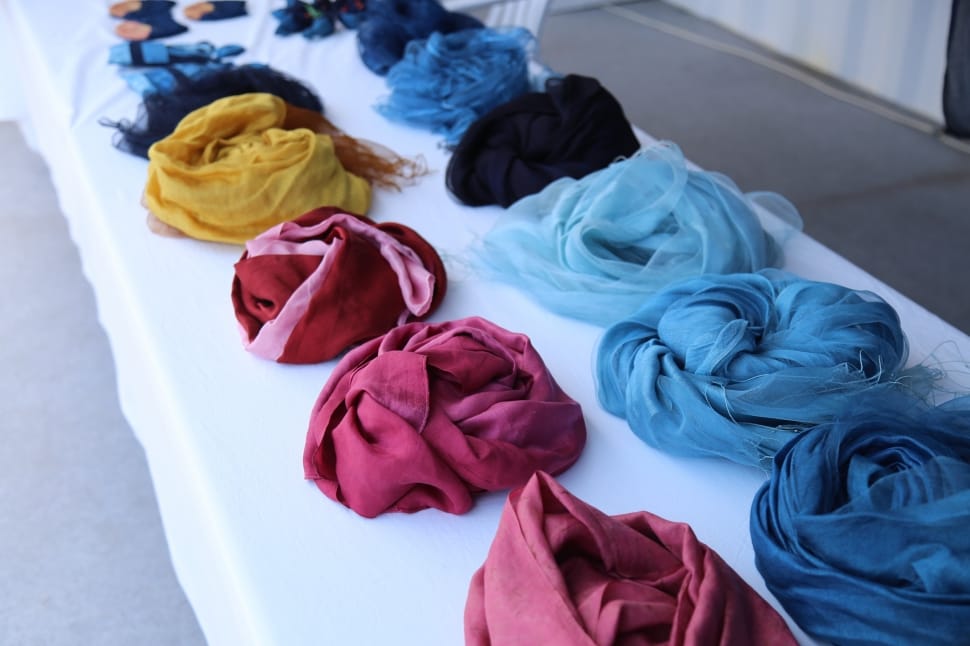 assorted color of scarfs preview