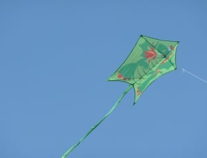 green red and orange dragon print kite thumbnail