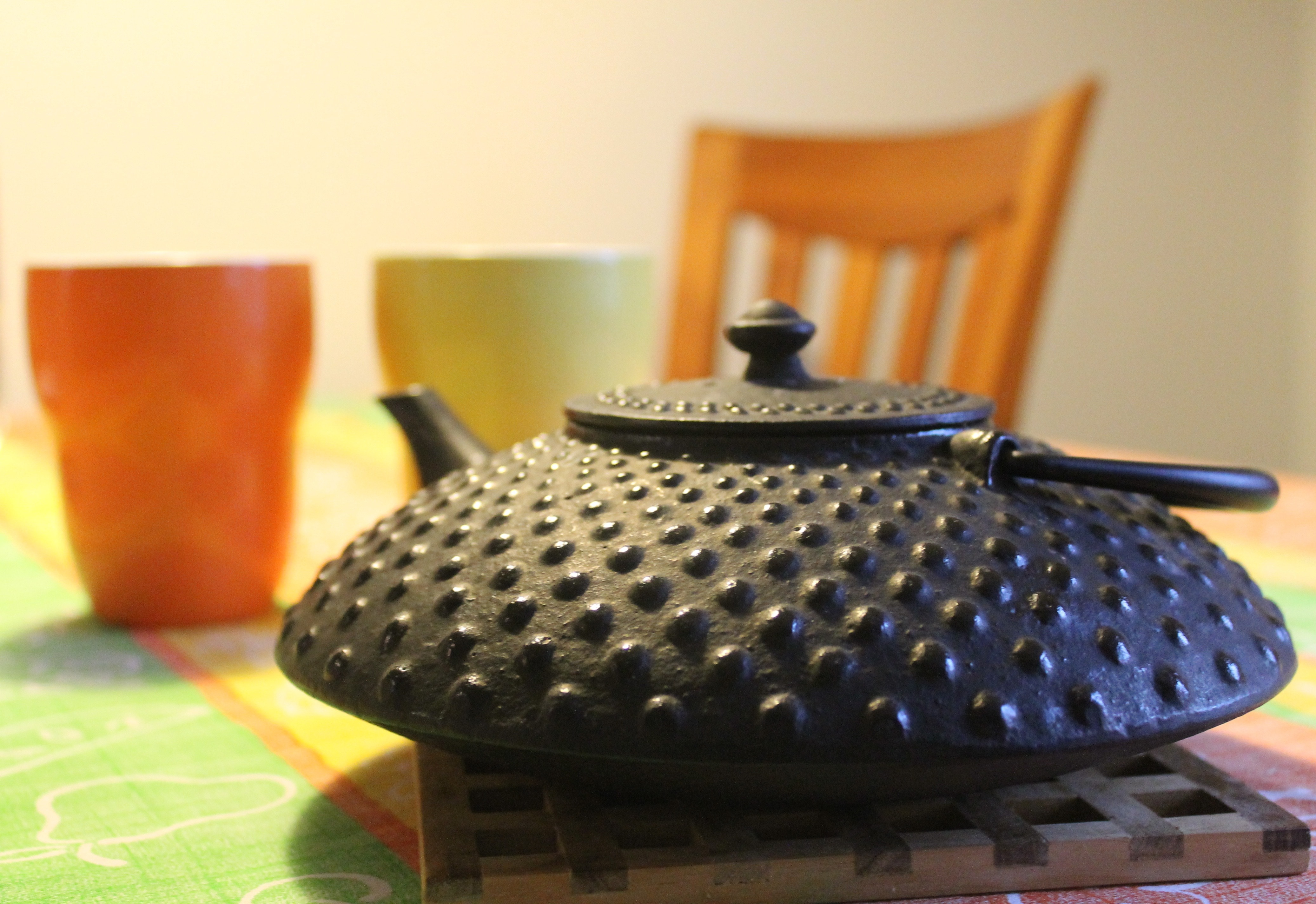 Tea, Mugs, Pot, Teapot, Cup, Cast Iron, no people, indoors