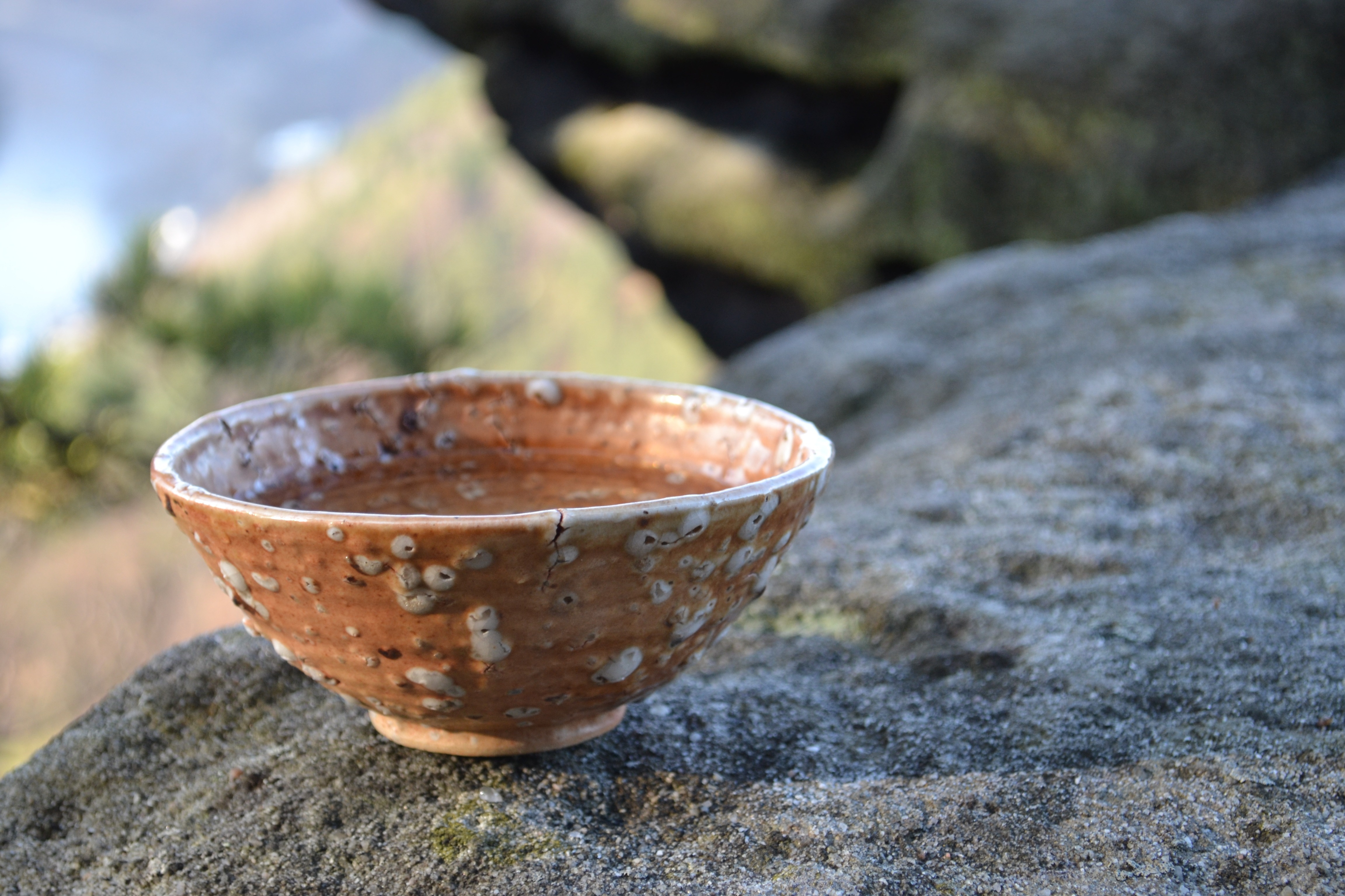 brown and white ceramic bowl